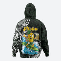 Aloha Hawaii Mango Surfing Zip Hoodie Polynesian Style