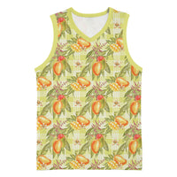 Vintage Hawaii Mango Basketball Jersey Yellow Green Hawaiian Palaka