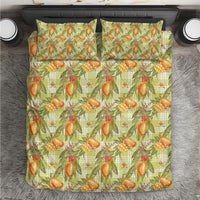 Vintage Hawaii Mango Bedding Set Yellow Green Hawaiian Palaka