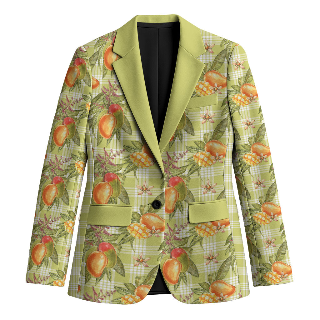 Vintage Hawaii Mango Blazer Yellow Green Hawaiian Palaka