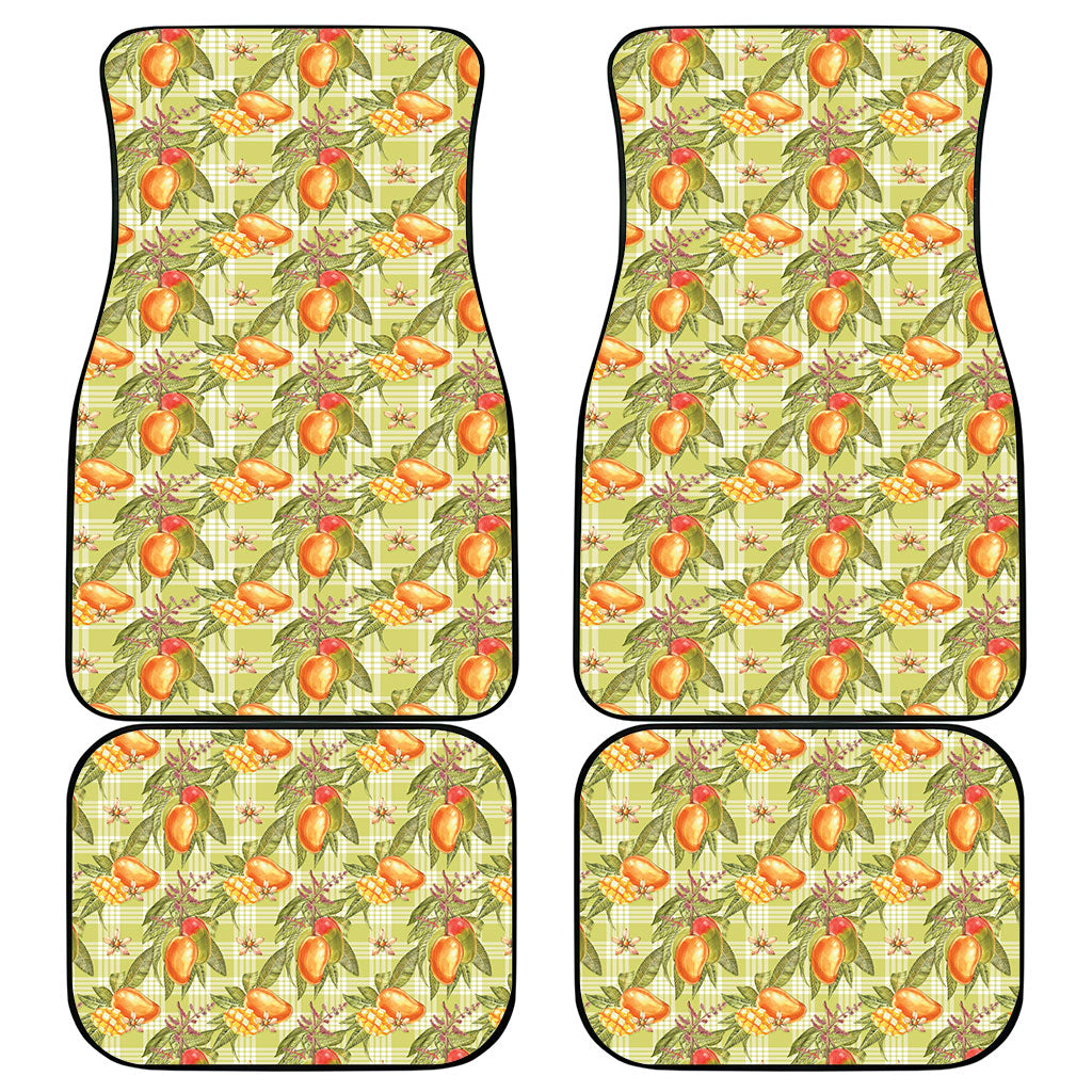 Vintage Hawaii Mango Car Mats Yellow Green Hawaiian Palaka