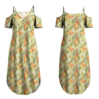 Vintage Hawaii Mango Couples Matching Summer Maxi Dress and Hawaiian Shirt Yellow Green Hawaiian Palaka