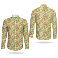 Vintage Hawaii Mango Couples Matching Summer Maxi Dress and Long Sleeve Button Shirt Yellow Green Hawaiian Palaka