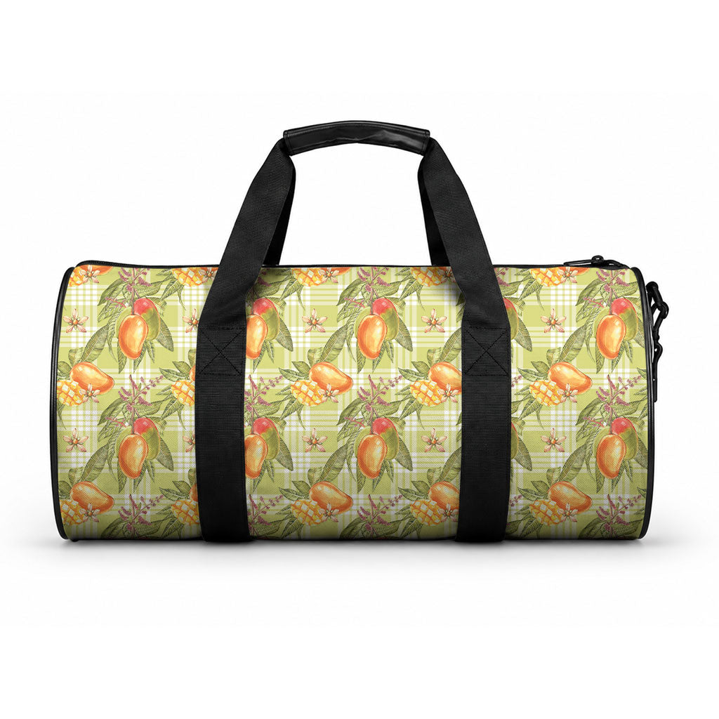Vintage Hawaii Mango Duffle Bag Yellow Green Hawaiian Palaka LT05 One size Green - Polynesian Pride