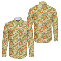 Vintage Hawaii Mango Family Matching Short Sleeve Bodycon Dress and Hawaiian Shirt Yellow Green Hawaiian Palaka