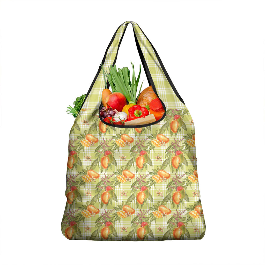 Vintage Hawaii Mango Grocery Bag Yellow Green Hawaiian Palaka