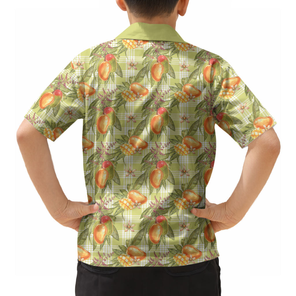 Vintage Hawaii Mango Hawaiian Shirt Yellow Green Hawaiian Palaka