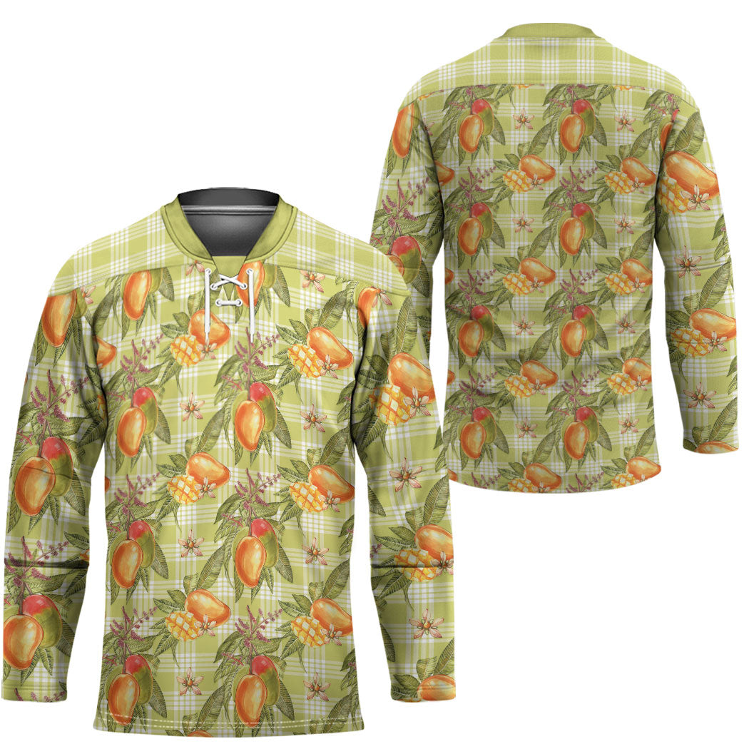 Vintage Hawaii Mango Hockey Jersey Yellow Green Hawaiian Palaka