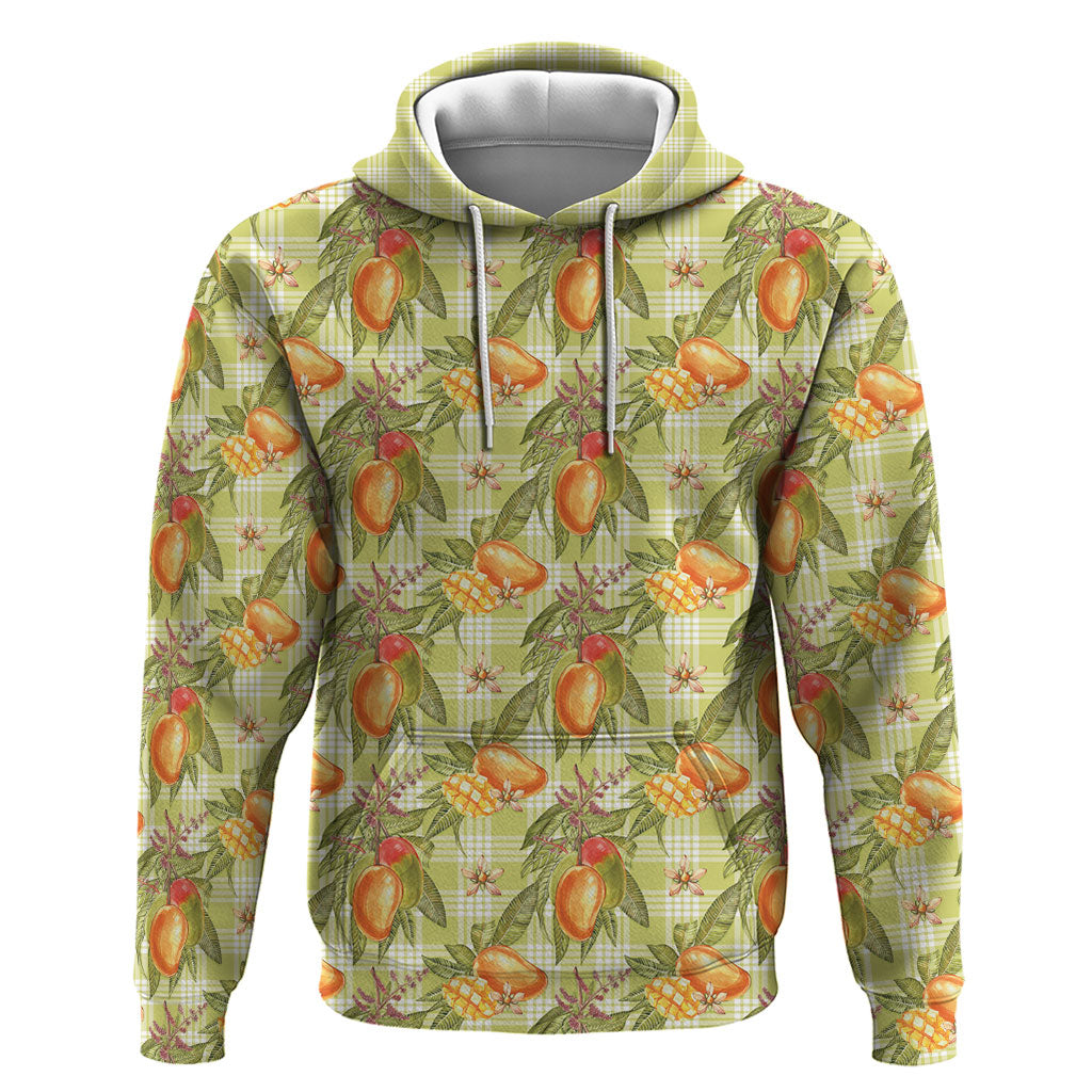 Vintage Hawaii Mango Hoodie Yellow Green Hawaiian Palaka