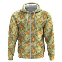 Vintage Hawaii Mango Hoodie Yellow Green Hawaiian Palaka