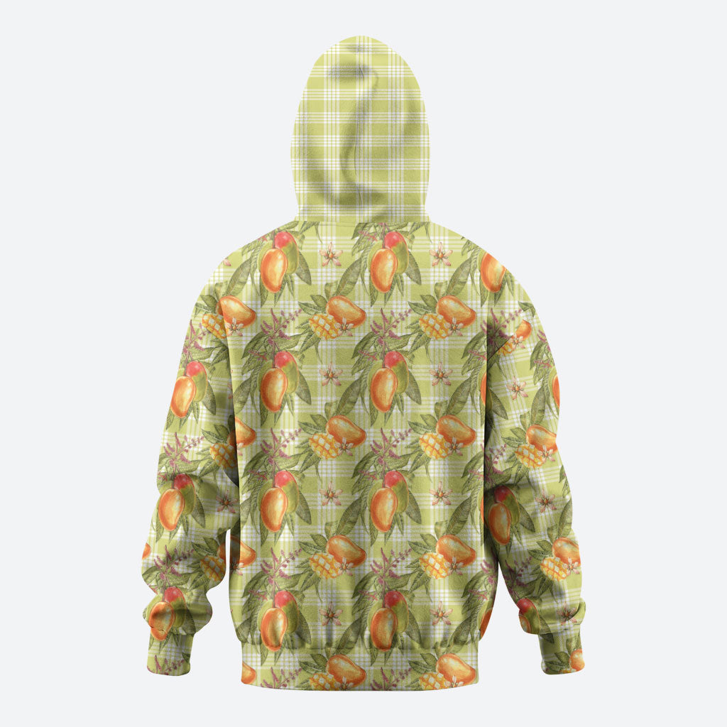 Vintage Hawaii Mango Hoodie Yellow Green Hawaiian Palaka