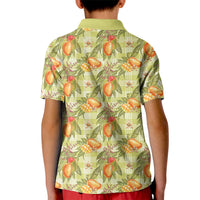 Vintage Hawaii Mango Kid Polo Shirt Yellow Green Hawaiian Palaka