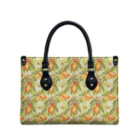 Vintage Hawaii Mango Leather Bag Yellow Green Hawaiian Palaka