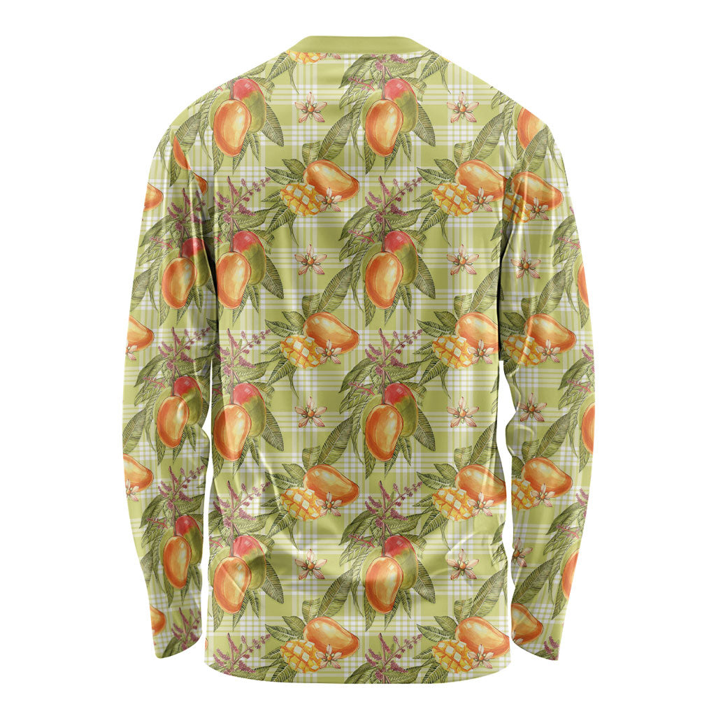 Vintage Hawaii Mango Long Sleeve Shirt Yellow Green Hawaiian Palaka