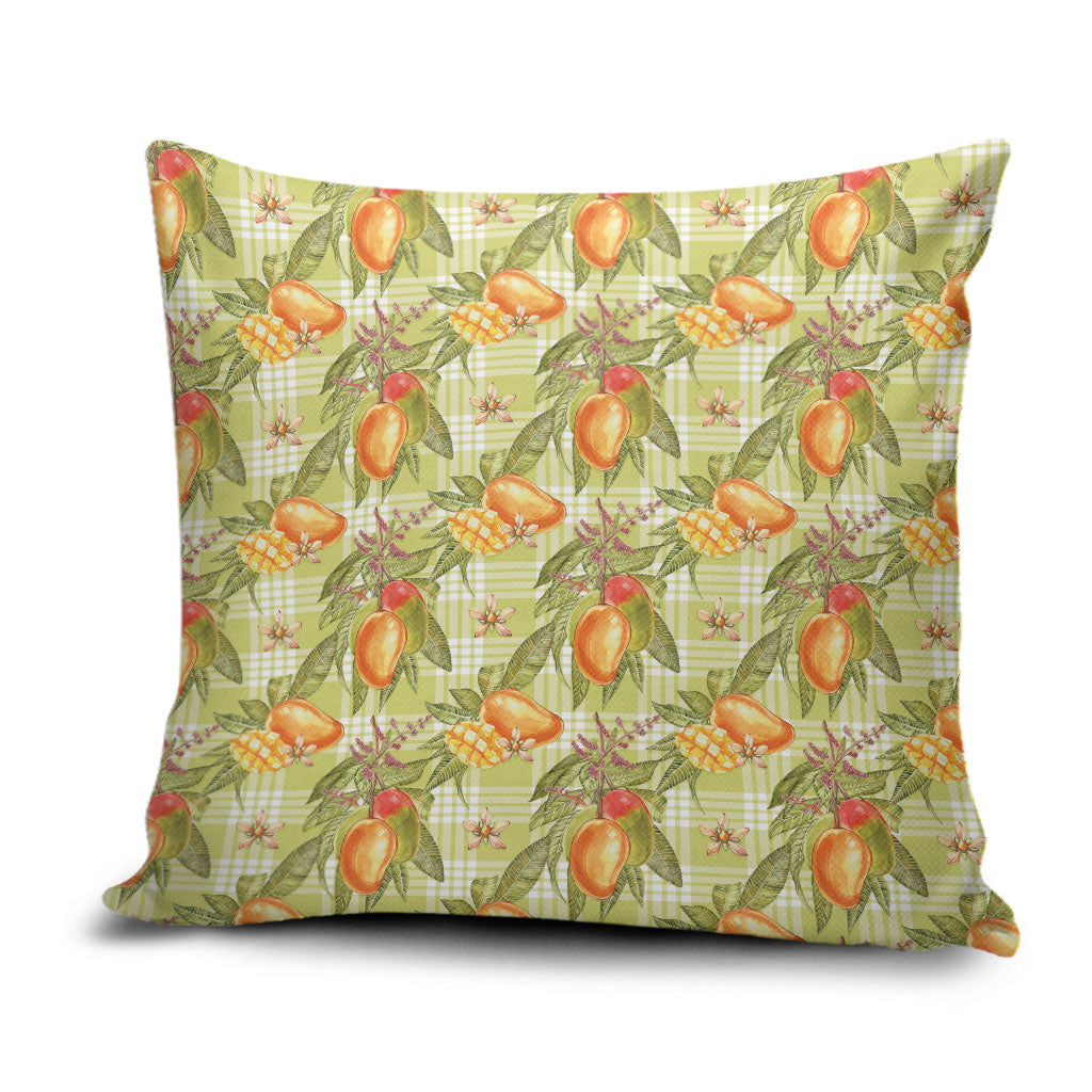 Vintage Hawaii Mango Pillow Cover Yellow Green Hawaiian Palaka