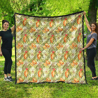 Vintage Hawaii Mango Quilt Yellow Green Hawaiian Palaka