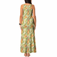 Vintage Hawaii Mango Tank Maxi Dress Yellow Green Hawaiian Palaka