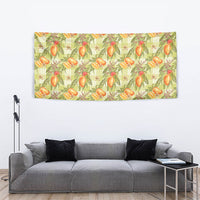 Vintage Hawaii Mango Tapestry Yellow Green Hawaiian Palaka