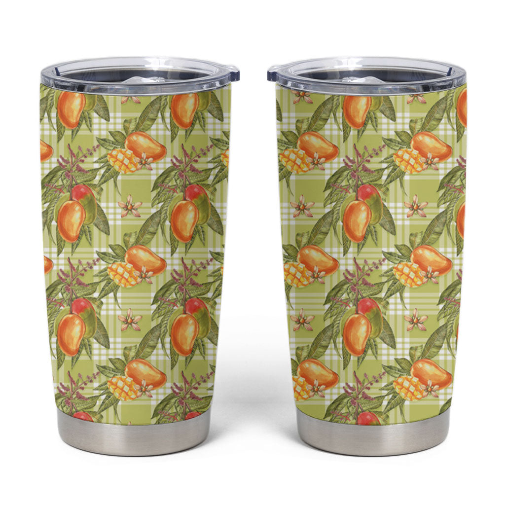 Vintage Hawaii Mango Tumbler Cup Yellow Green Hawaiian Palaka