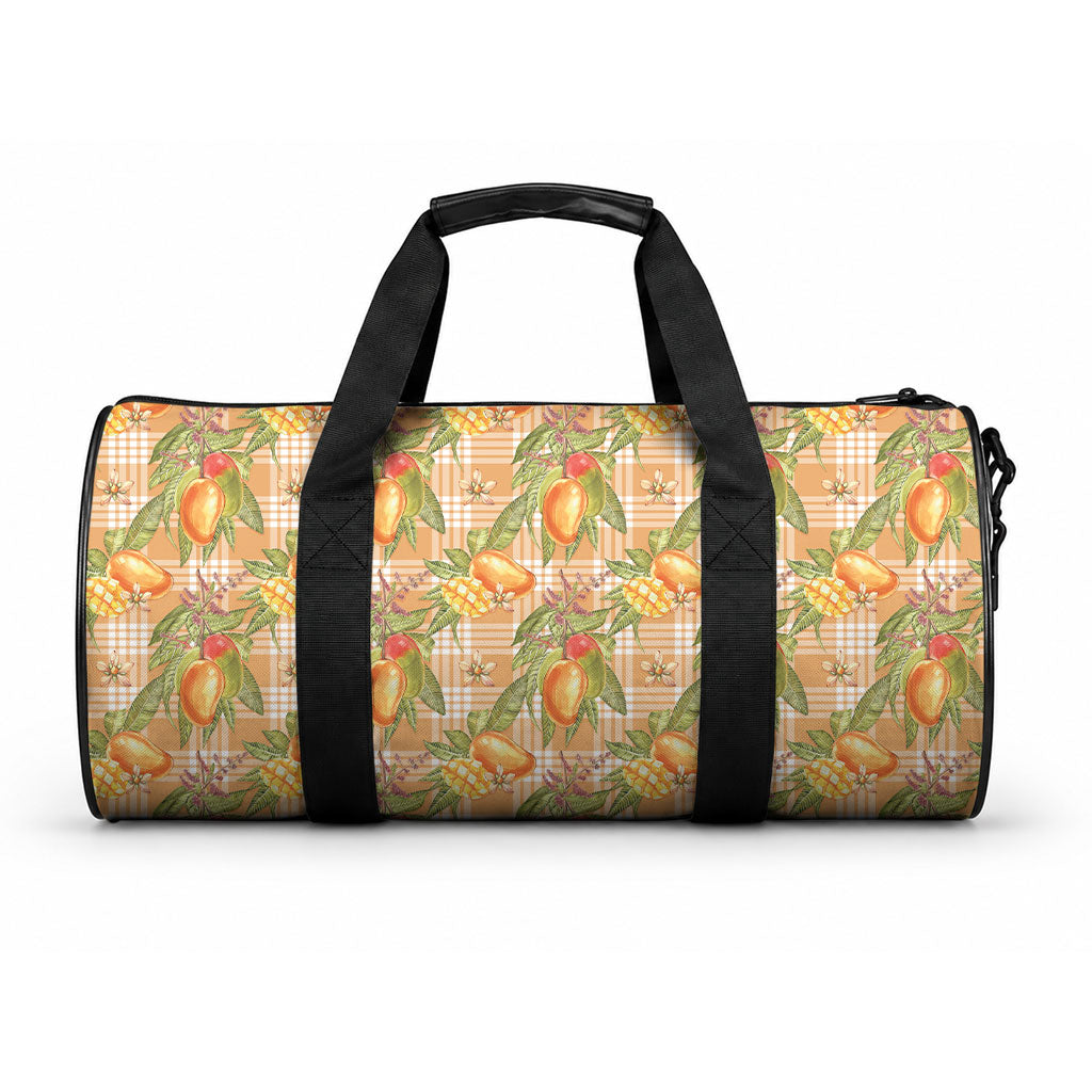 Vintage Hawaii Mango Duffle Bag Coral Hawaiian Palaka LT05 One size Orange - Polynesian Pride