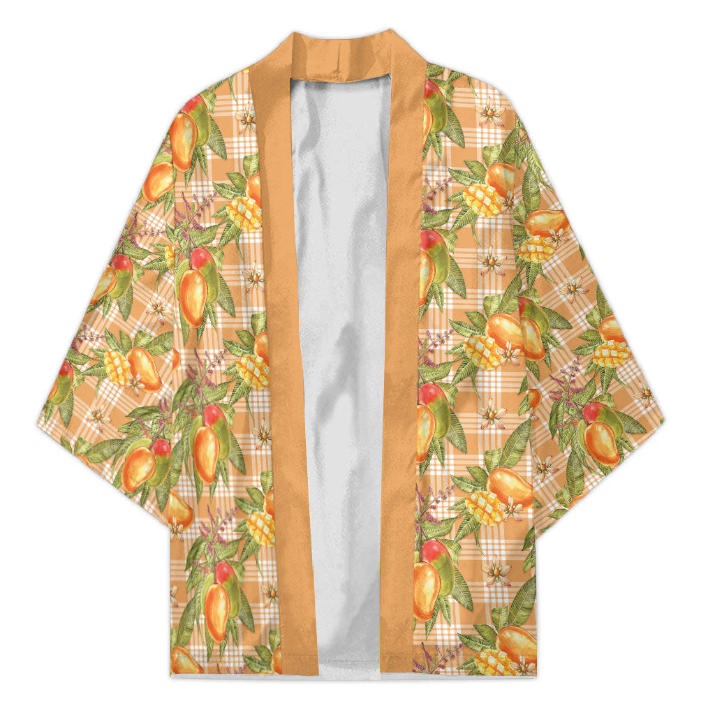 Vintage Hawaii Mango Kimono Coral Hawaiian Palaka