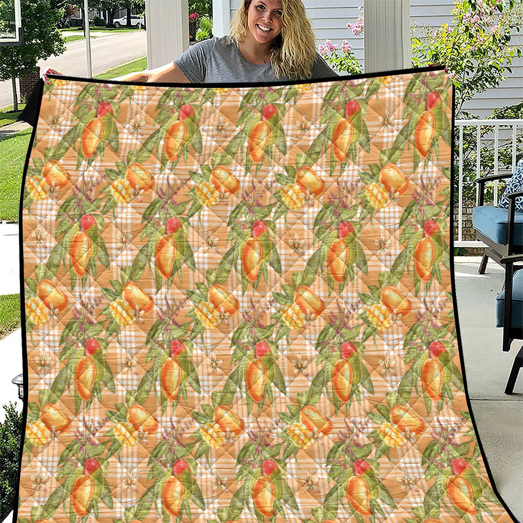 Vintage Hawaii Mango Quilt Coral Hawaiian Palaka