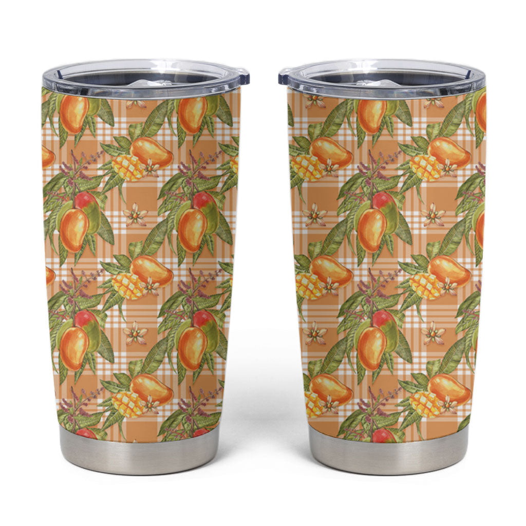 Vintage Hawaii Mango Tumbler Cup Coral Hawaiian Palaka