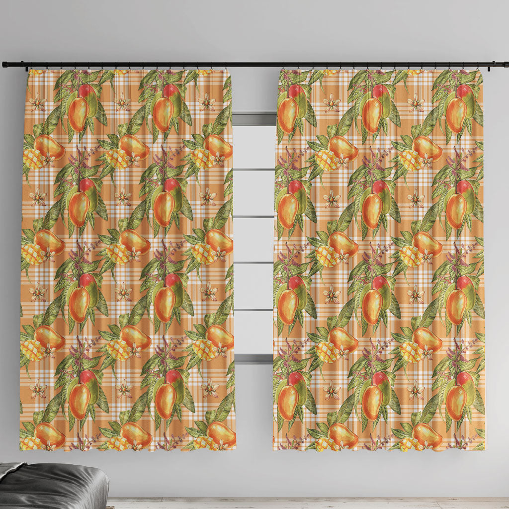 Vintage Hawaii Mango Window Curtain Coral Hawaiian Palaka