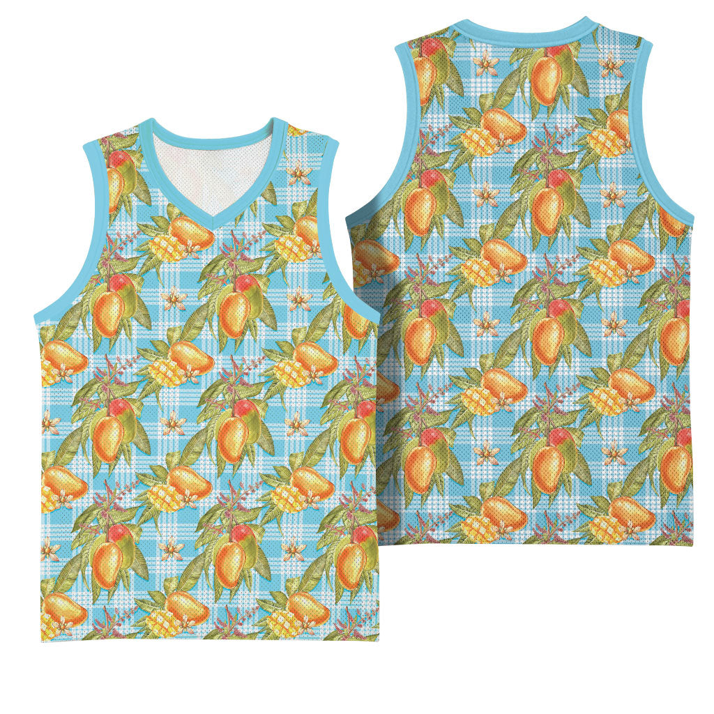 Vintage Hawaii Mango Basketball Jersey Blue Hawaiian Palaka