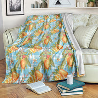 Vintage Hawaii Mango Blanket Blue Hawaiian Palaka