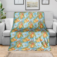 Vintage Hawaii Mango Blanket Blue Hawaiian Palaka