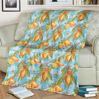 Vintage Hawaii Mango Blanket Blue Hawaiian Palaka