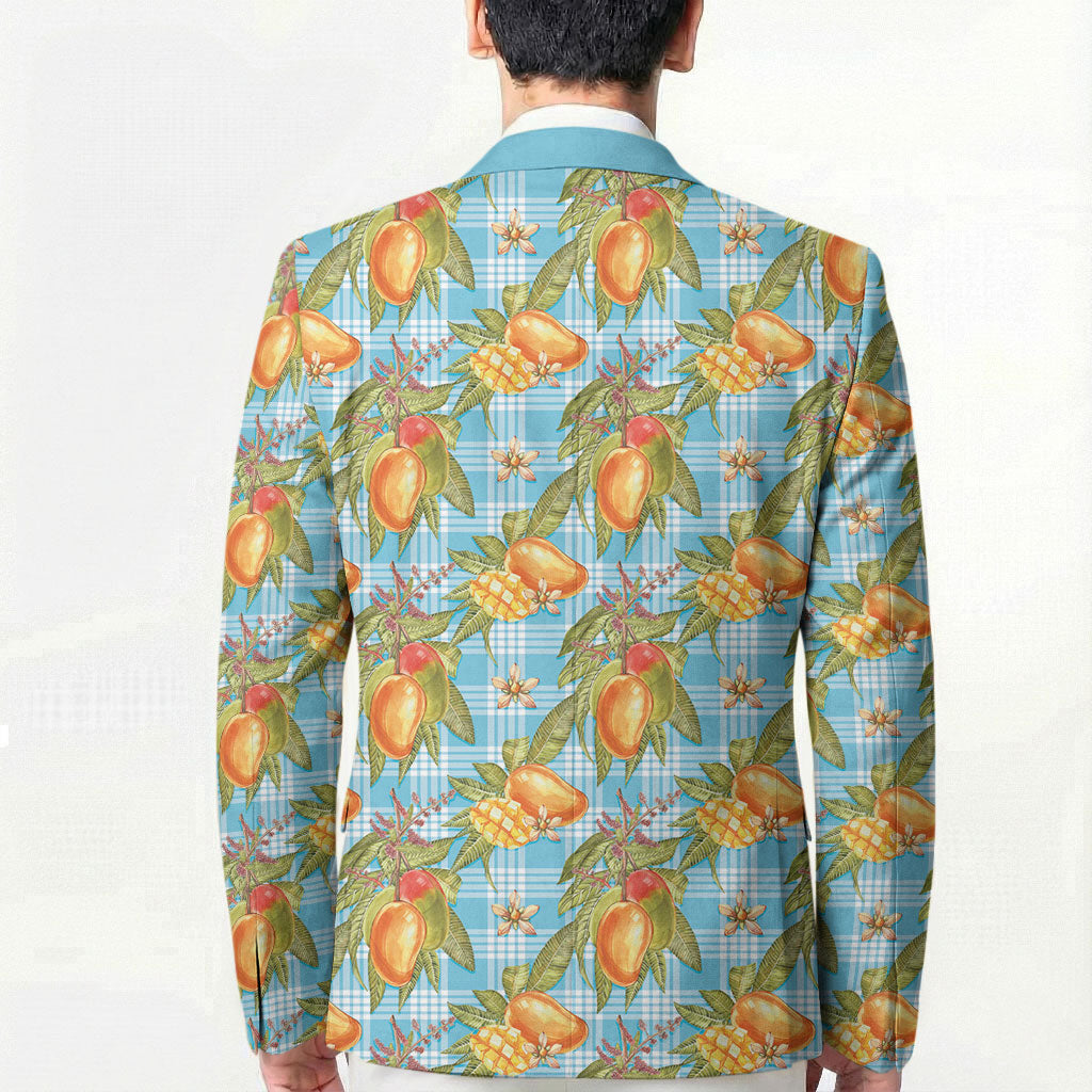 Vintage Hawaii Mango Blazer Blue Hawaiian Palaka
