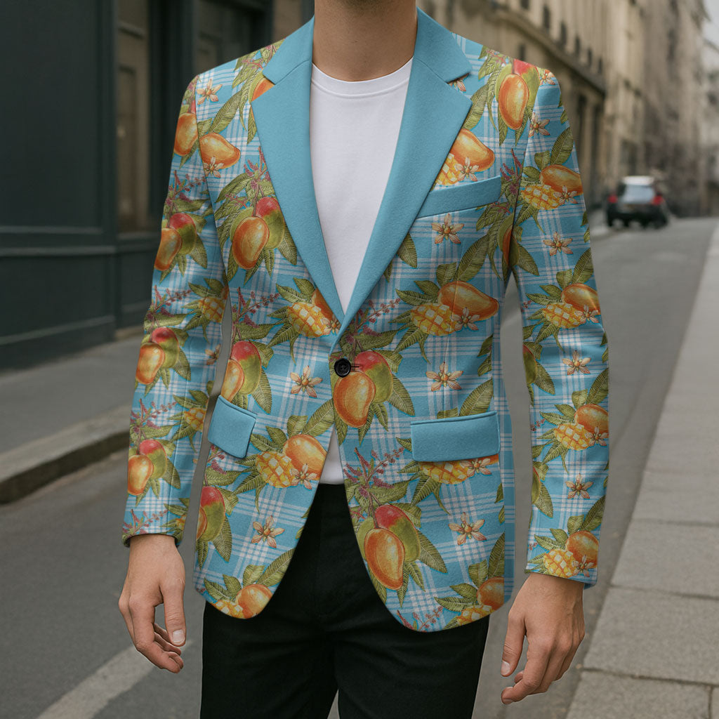 Vintage Hawaii Mango Blazer Blue Hawaiian Palaka