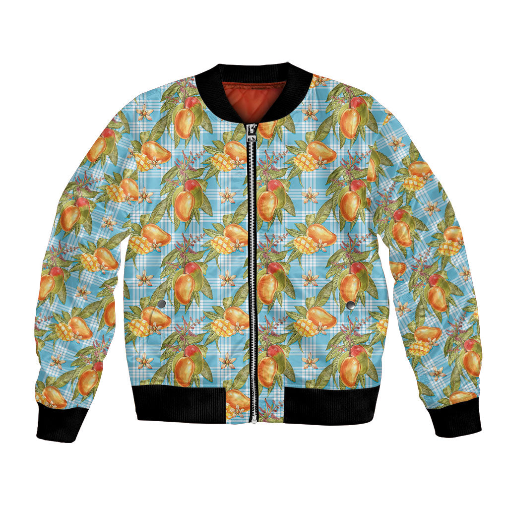 Vintage Hawaii Mango Bomber Jacket Blue Hawaiian Palaka