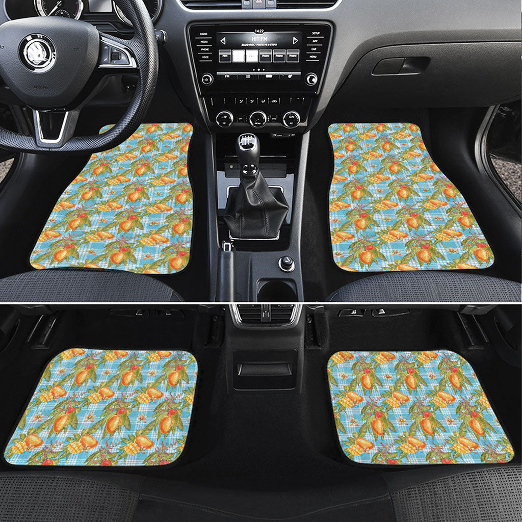 Vintage Hawaii Mango Car Mats Blue Hawaiian Palaka