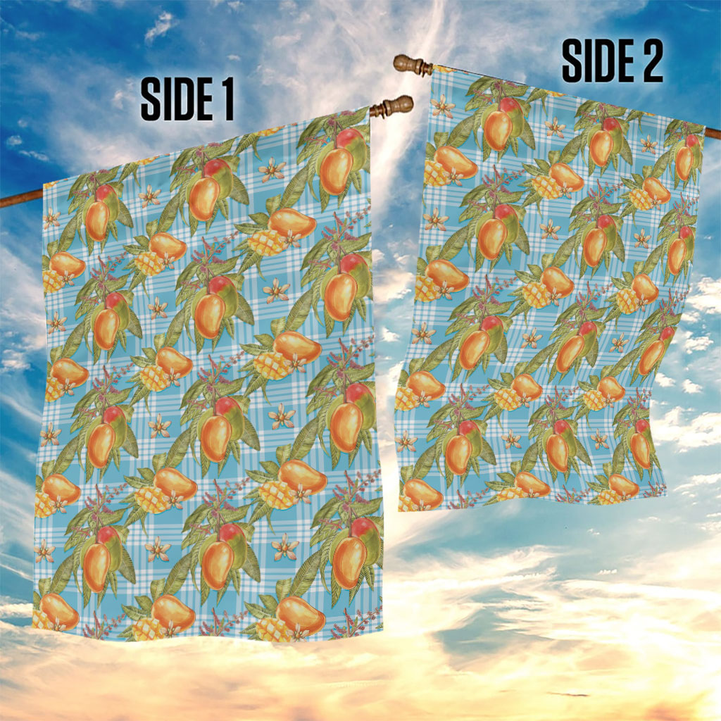 Vintage Hawaii Mango Garden Flag Blue Hawaiian Palaka