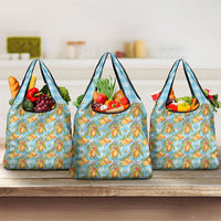 Vintage Hawaii Mango Grocery Bag Blue Hawaiian Palaka
