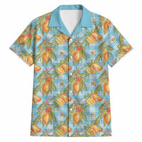 Vintage Hawaii Mango Hawaiian Shirt Blue Hawaiian Palaka