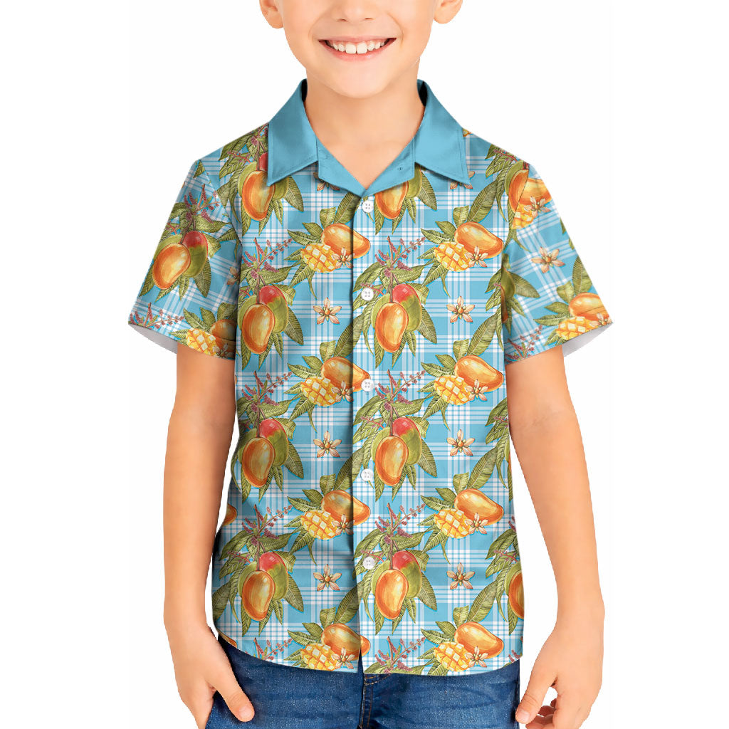 Vintage Hawaii Mango Kid Hawaiian Shirt Blue Hawaiian Palaka