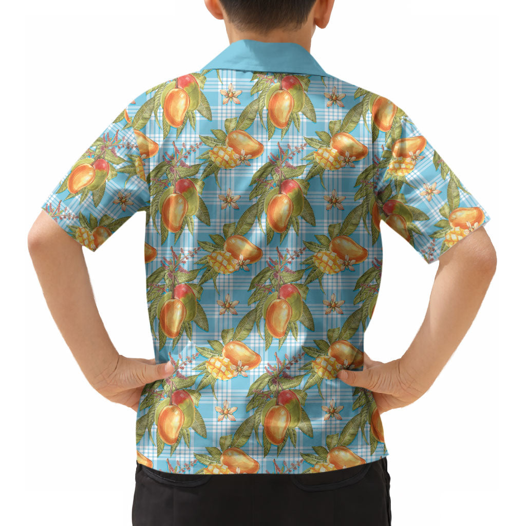 Vintage Hawaii Mango Kid Hawaiian Shirt Blue Hawaiian Palaka