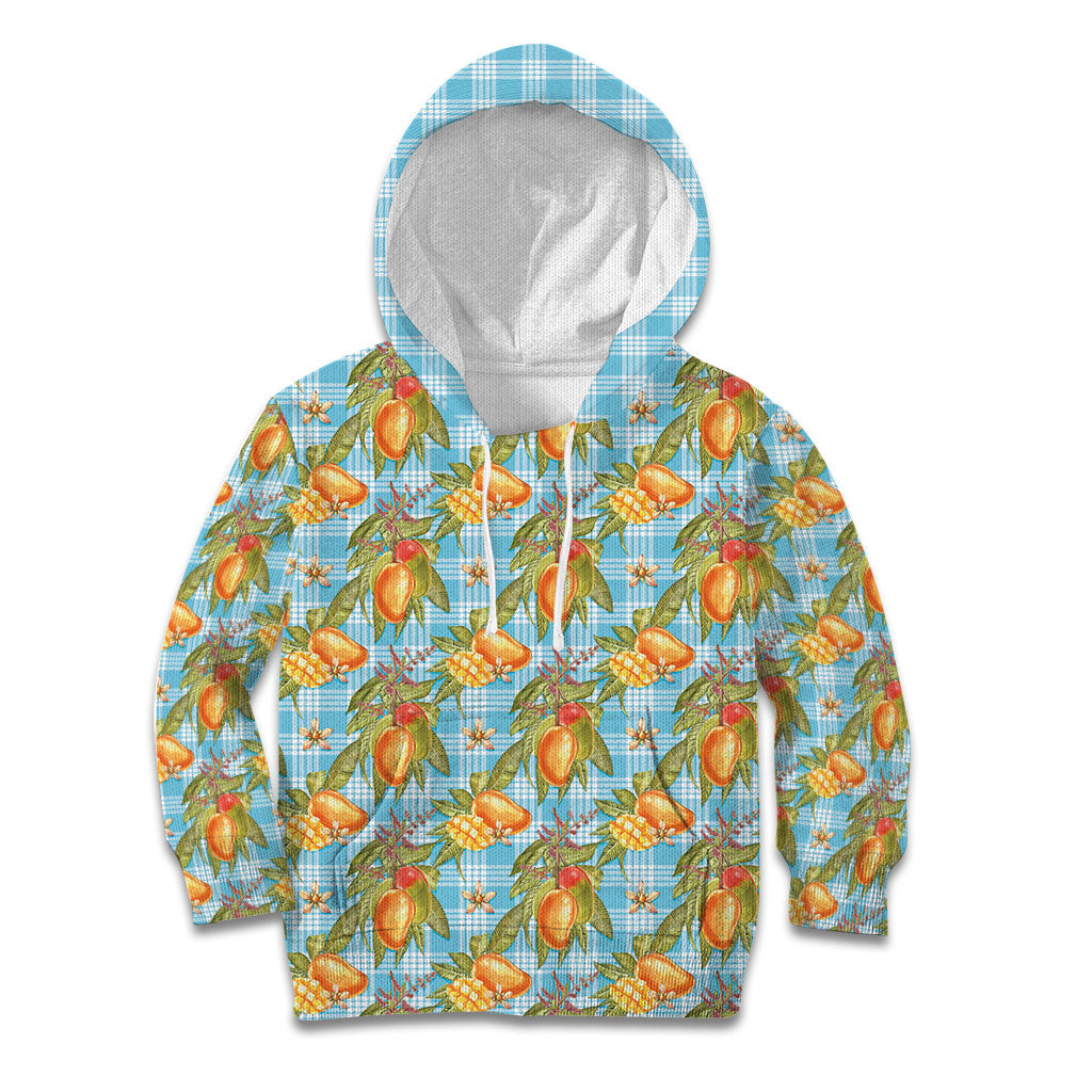 Vintage Hawaii Mango Kid Hoodie Blue Hawaiian Palaka