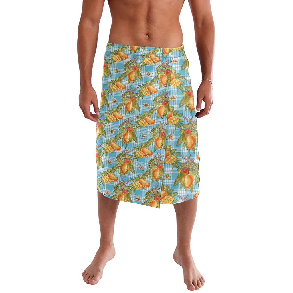 Vintage Hawaii Mango Lavalava Blue Hawaiian Palaka