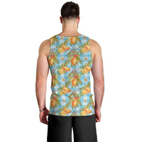 Vintage Hawaii Mango Men Tank Top Blue Hawaiian Palaka
