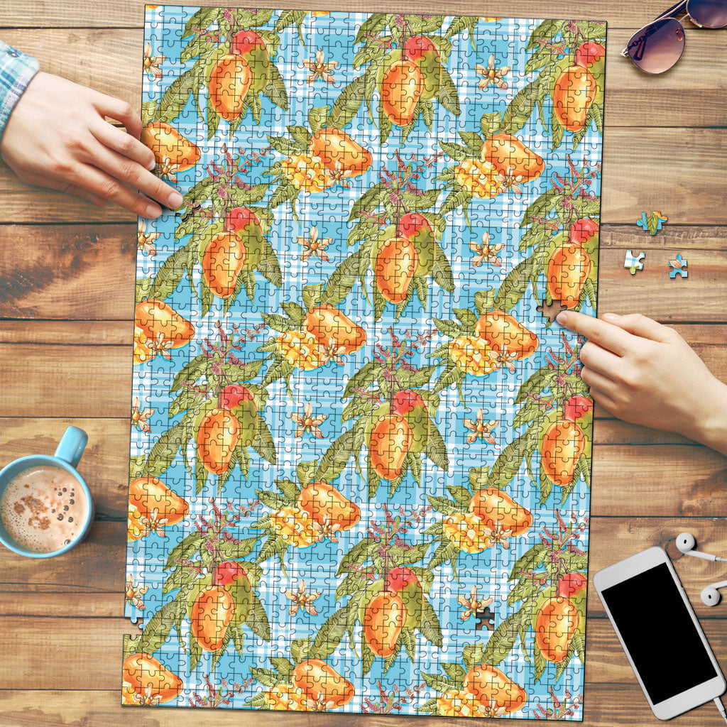 Vintage Hawaii Mango Puzzle Blue Hawaiian Palaka