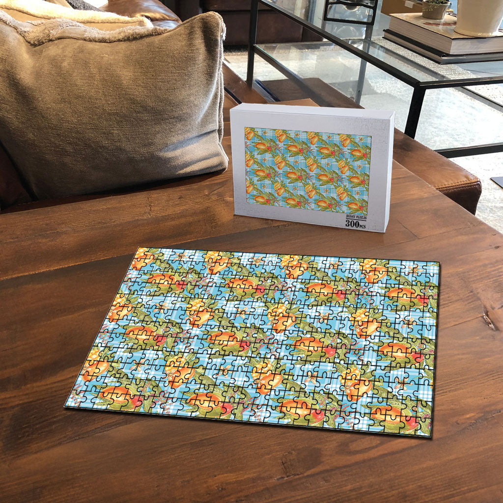 Vintage Hawaii Mango Puzzle Blue Hawaiian Palaka