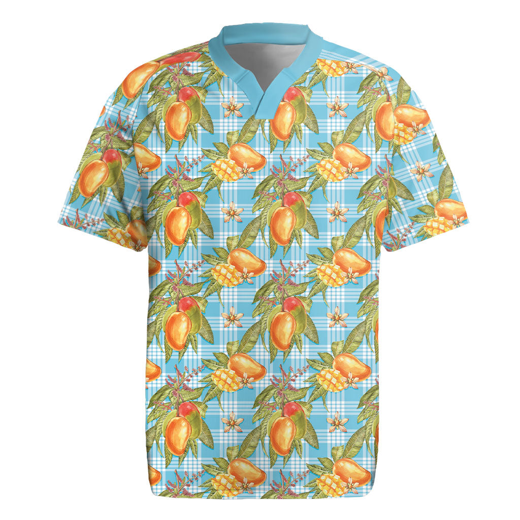 Vintage Hawaii Mango Rugby Jersey Blue Hawaiian Palaka