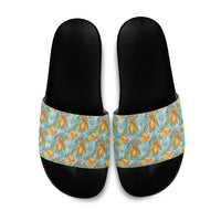 Vintage Hawaii Mango Slide Sandals Blue Hawaiian Palaka