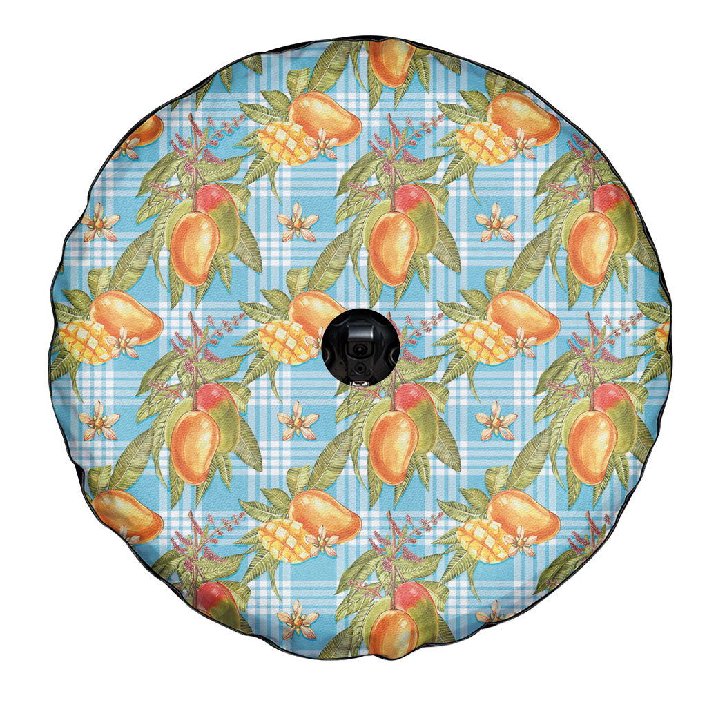 Vintage Hawaii Mango Spare Tire Cover Blue Hawaiian Palaka