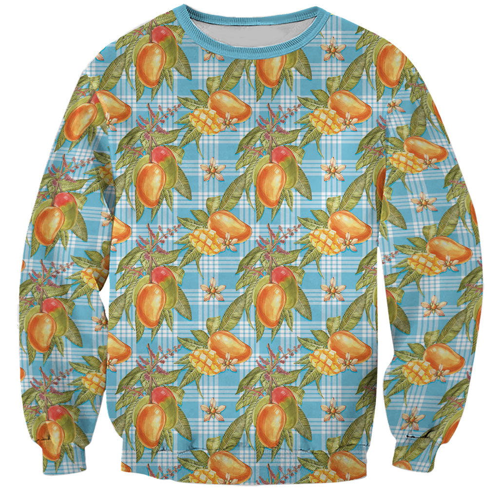 Vintage Hawaii Mango Sweatshirt Blue Hawaiian Palaka